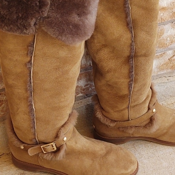 Jimmy Choo Tan Over the Knee Boots Suede - Picture 2 of 12